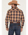 Image #4 - Wrangler Retro Men's Plaid Print Long Sleeve Snap Western Shirt, Brown, hi-res