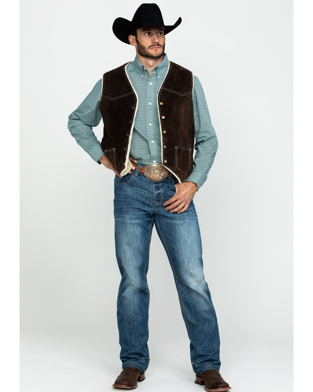 Brown Boar Suede Hunting Vest | Boot Barn