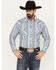 Image #1 - Wrangler Men's Silver Edition Striped Print Long Sleeve Snap Western Shirt, , hi-res