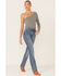 Wrangler Women's High Rise 626 Westward Dark Bootcut Jeans, Blue, hi-res