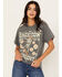 Youth in Revolt Women's Jackson Hideout Skeleton Short Sleeve Graphic T-Shirt, Charcoal, hi-res