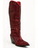 Image #1 - Azalea Wang Women's Driven Tall Western Boots - Snip Toe, Red, hi-res