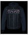 Image #4 - Milwaukee Leather Men's Leather Concealed Carry Vest with Reflective Skulls and Removeable Hoodie, Grey, hi-res