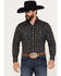 Image #1 - Ely Walker Men's Plaid Print Long Sleeve Pearl Snap Western Shirt, Black, hi-res