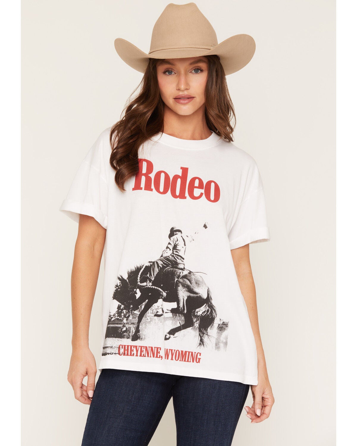 Girl Dangerous Women's Cheyenne Rodeo Short Sleeve Graphic Tee, White, hi-res