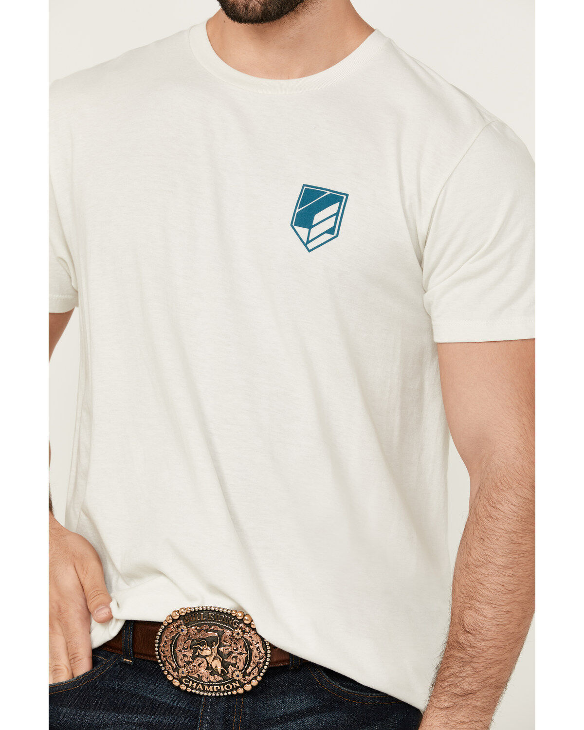 Image #3 - RANK 45® Men's 8 Seconds Cowboy Short Sleeve Graphic T-Shirt, Ivory, hi-res