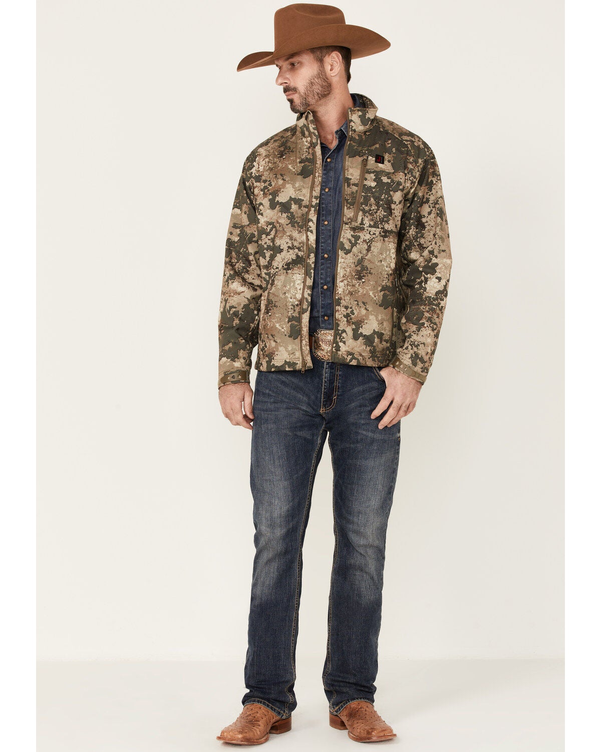 Justin Men's Camo Print Stillwater Logo 