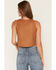 Image #4 - Fornia Women's Boot Barn Exclusive Faux Suede Fitted Lace Vest, Camel, hi-res