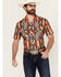 Image #1 - Rock & Roll Denim Men's Southwestern Print Short Sleeve Snap Stretch Western Shirt, , hi-res