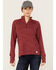 Image #1 - Ariat Women's Rebar Gridwork Baselayer 1/4 Zip T-Shirt, Red, hi-res