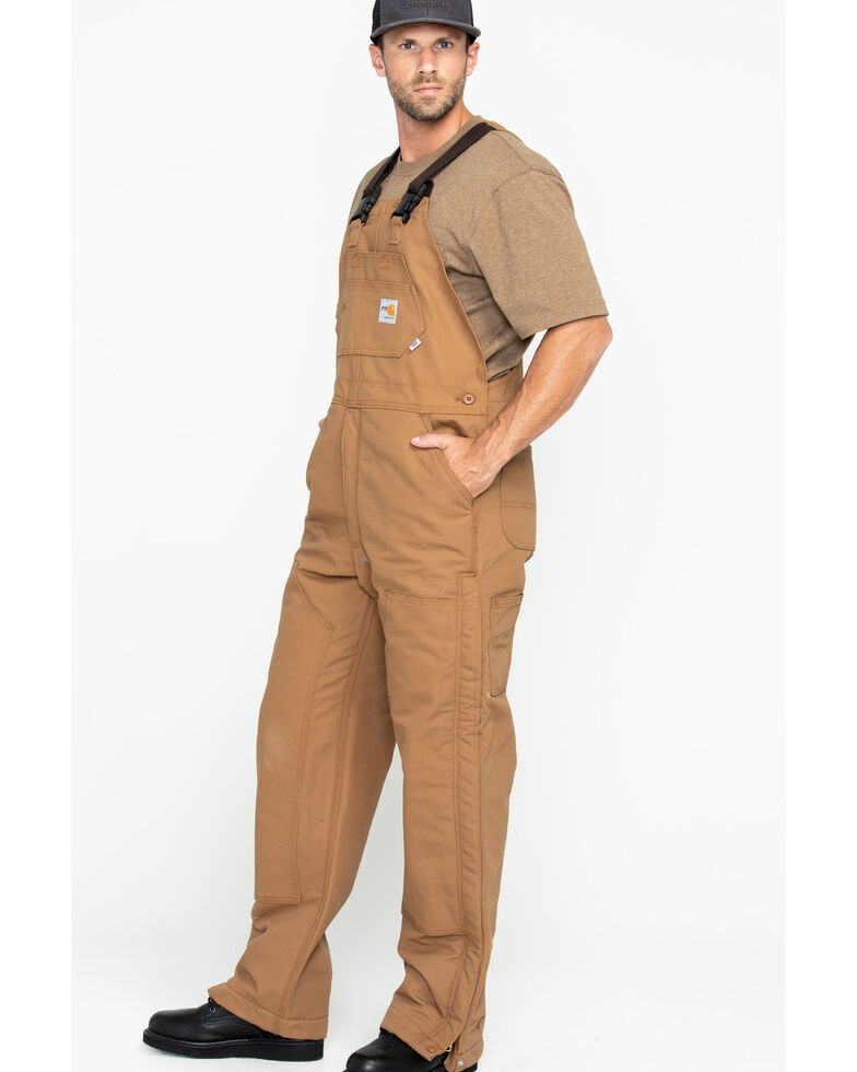 Carhartt Men S Flame Resistant Duck Quilt Lined Bib Overalls
