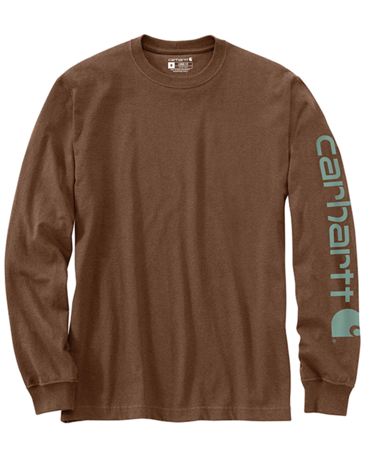 Image #2 - Carhart Men's Loose Fit Heavyweight Logo Long Sleeve Graphic T-Shirt, Brown, hi-res