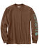 Image #2 - Carhart Men's Loose Fit Heavyweight Logo Long Sleeve Graphic T-Shirt, Brown, hi-res