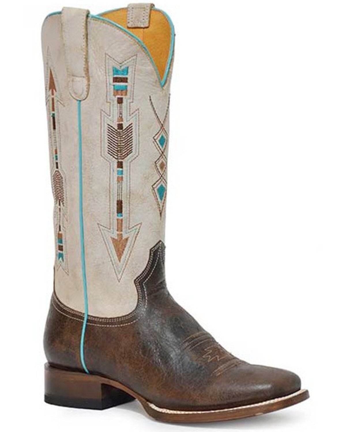 Roper Women's Arrows Embroidered Vintage Western Boots - Square Toe, Brown, hi-res