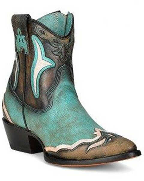 Corral Women's Outlay Western Booties - Pointed Toe, Turquoise, hi-res