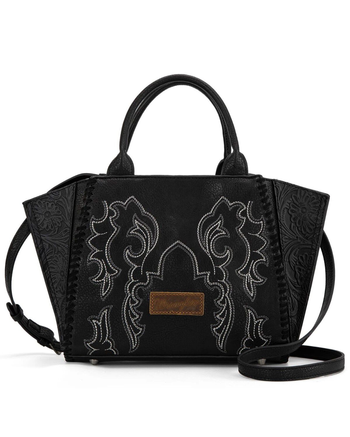 Image #1 - Wrangler Women's Jessie Tooled Concealed Carry Crossbody Bag, Black, hi-res