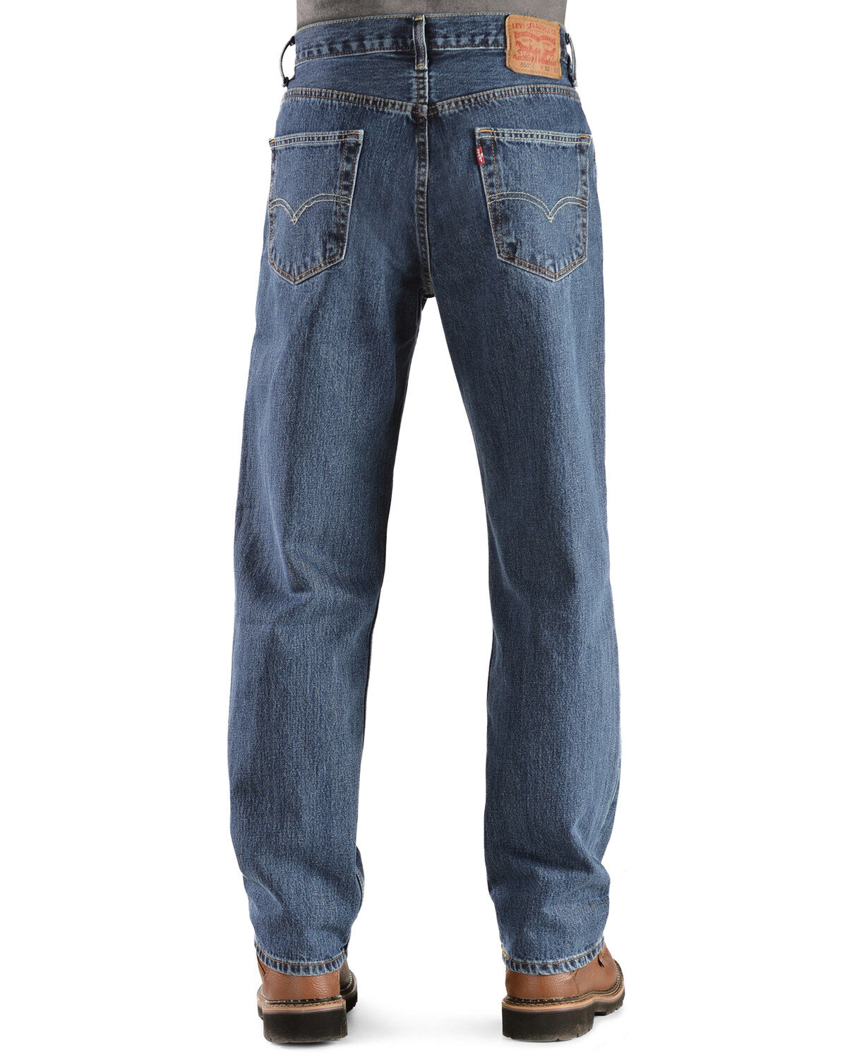 Image #1 - Levi's Men's 550 Prewashed Relaxed Tapered Leg Jeans, Dark Stone, hi-res