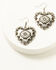 Image #1 - Shyanne Women's Wildheart Concho Statement Earrings, Silver, hi-res