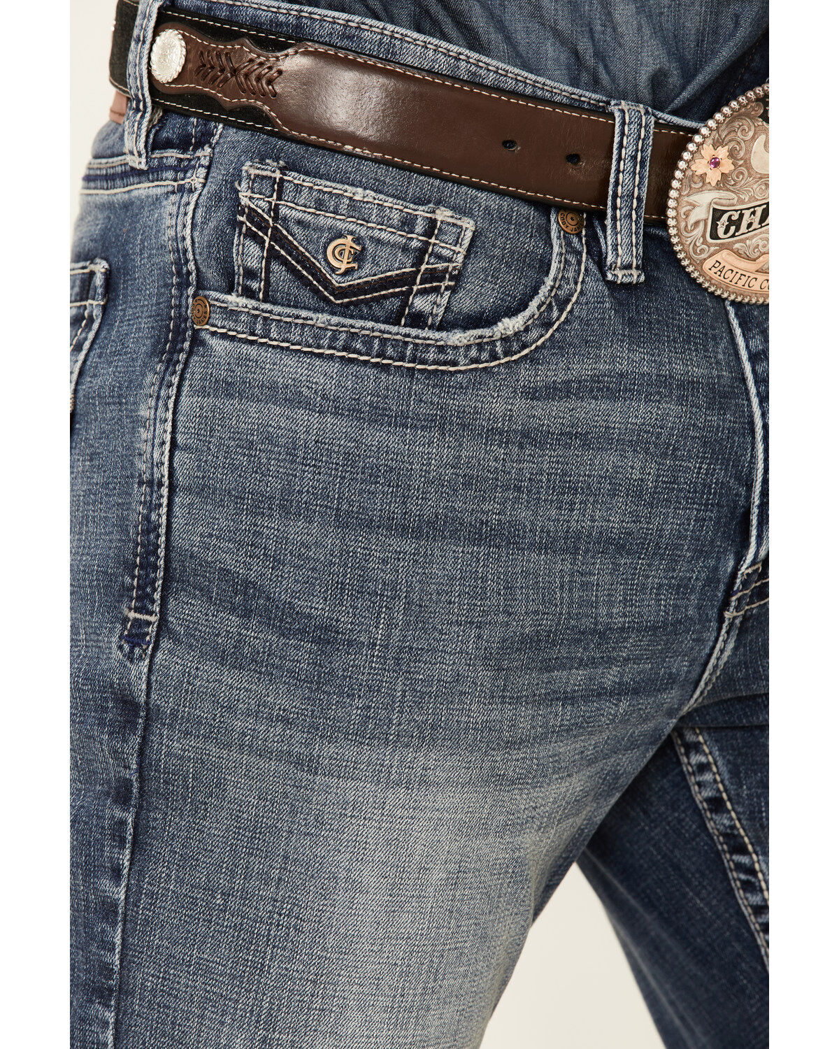 Image #4 - Cody James Core Men's Buster Stretch Medium Wash Slim Straight Jeans, Blue, hi-res