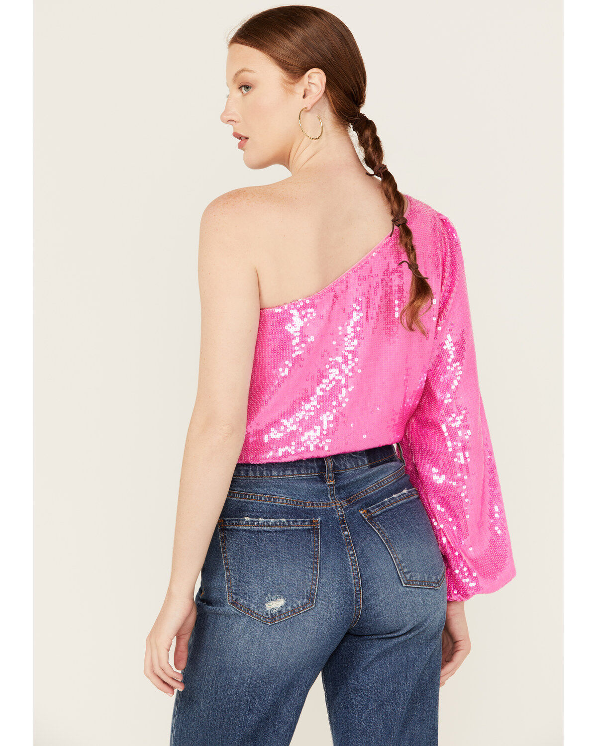 Image #4 - Show Me Your Mumu Women's Sequins Long Sleeve Party Top, Hot Pink, hi-res