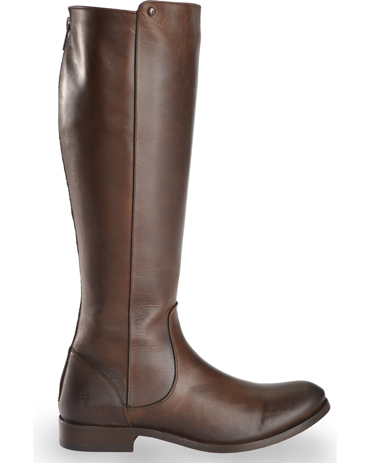 Image #2 - Frye Women's Chocolate Melissa Stud Back Zip Boots - Round Toe, Chocolate, hi-res