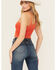 Image #4 - Fornia Women's Ribbed Lettuce Edge Brami, Red, hi-res