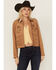 Image #1 - Idyllwind Women's Kileen Embroidered Faux Suede Jacket, Tan, hi-res