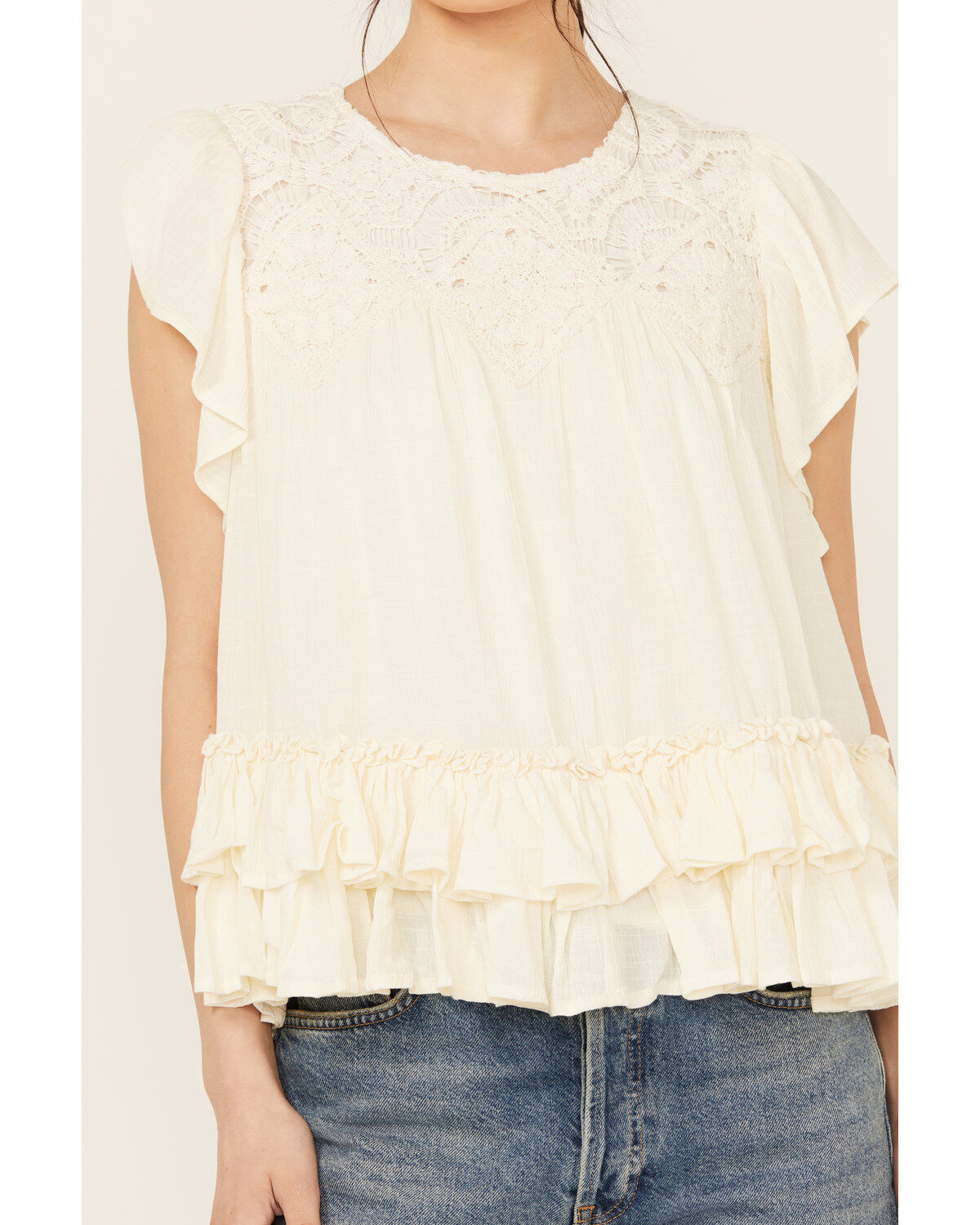 Image #3 - Miss Me Women's Sleeveless Ruffle Hem Top, , hi-res