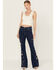 Image #1 - Driftwood Women's Shooting Star Dark Wash High Rise Flare Jeans, Dark Wash, hi-res