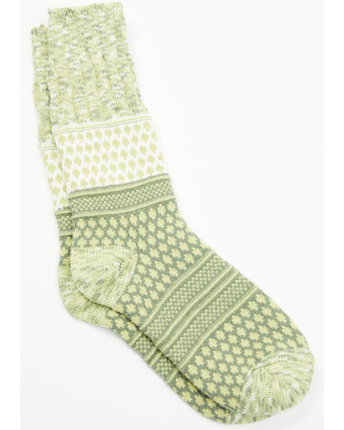 Image #1 - World's Softest Women's Weekend Gallery Textured Crew Socks, Green, hi-res
