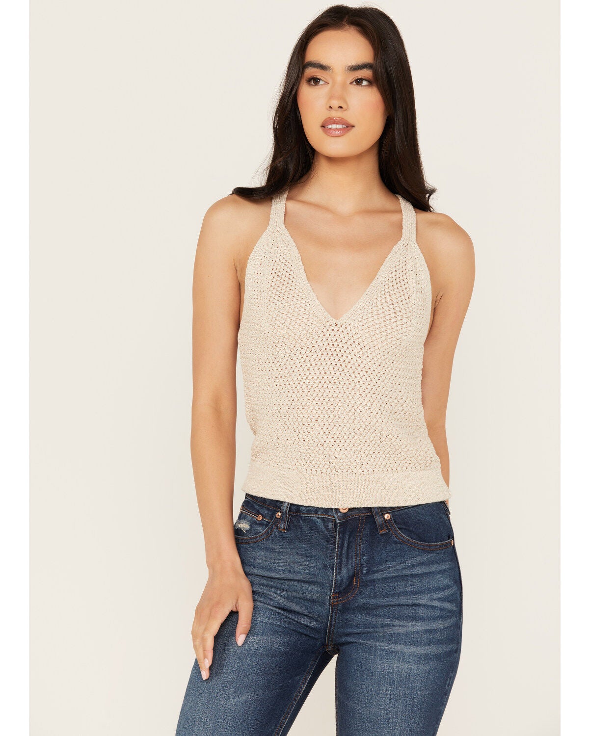 Cleo + Wolf Women's Sweater Knit Tank, Oatmeal, hi-res