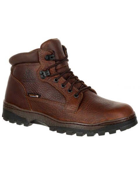 Image #1 - Rocky Men's Outback Waterproof Outdoor Boots - Round Toe, Brown, hi-res