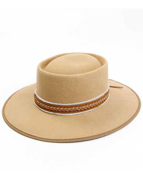 Shyanne Women's Felt Western Fashion Hat, Tan, hi-res