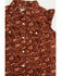 Image #2 - Shyanne Toddler Girls' Ditsy Ruffle Sleeve Snap Western Stretch Shirt, Mahogany, hi-res