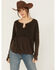 Free People Women's Monterey Thermal Long Sleeve Shirt, Black, hi-res