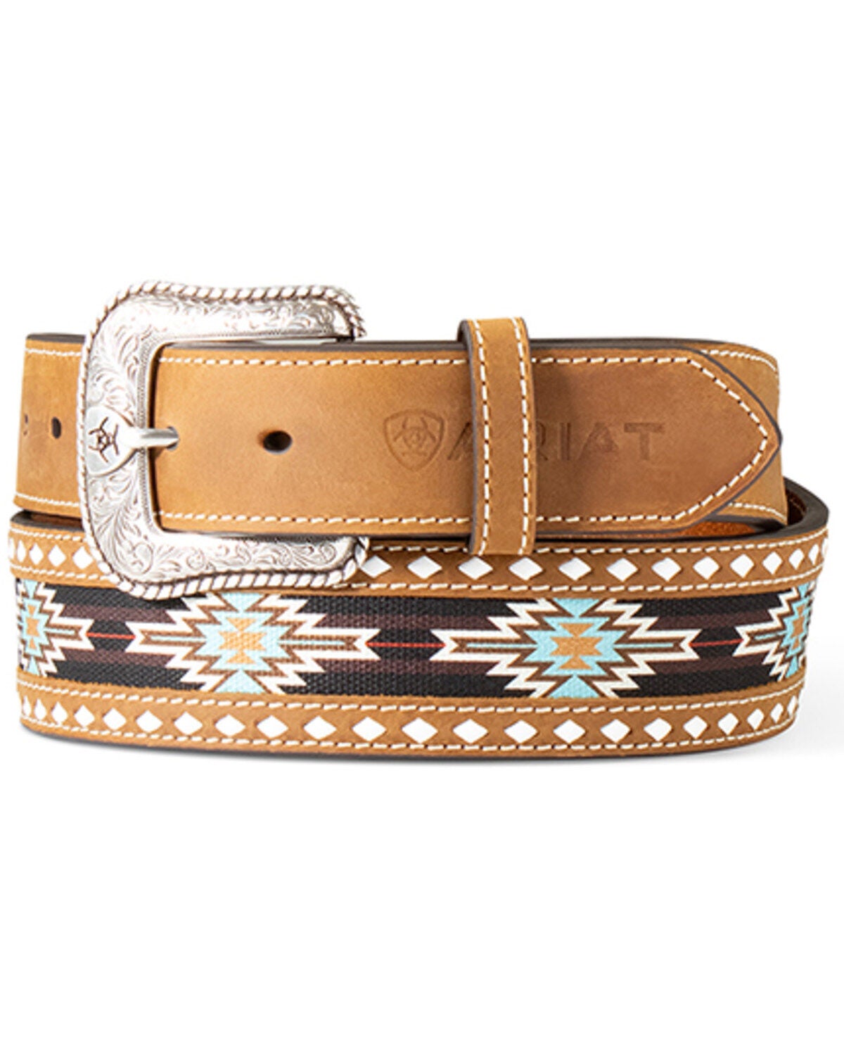 Ariat Kids Grey Longhorn Leather Belt