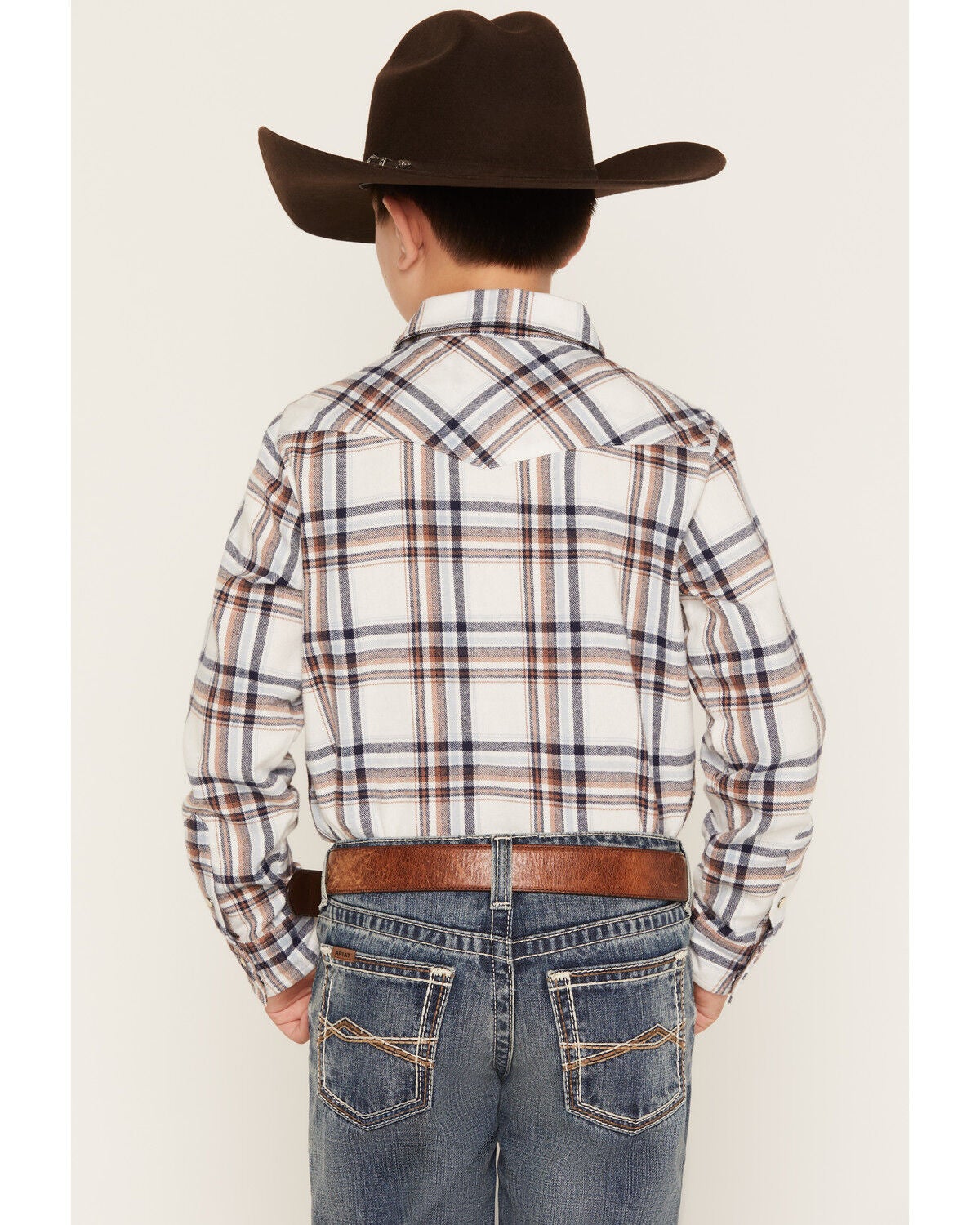 Image #4 - Gibson Trading Co Boys' Tucker Plaid Print Long Sleeve Snap Flannel Shirt, White, hi-res