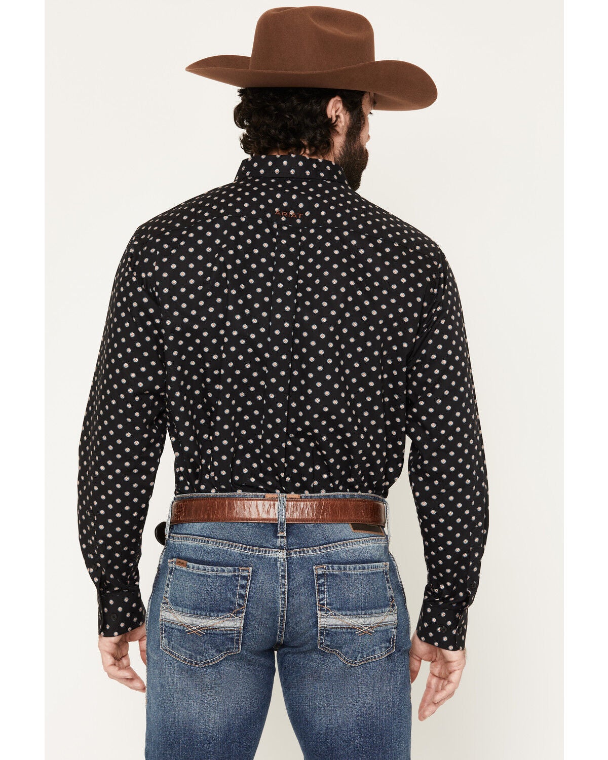 Image #4 - Ariat Men's Larsen Geo Print Long Sleeve Button-Down Western Shirt, Black, hi-res