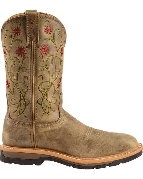 Image #3 - Twisted X Women's Floral Stitched Roughstock Cowgirl Boots - Steel Toe, , hi-res