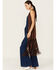 Image #2 - Shyanne Women's Faux Suede Long Fringe Vest, Dark Brown, hi-res