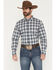 Image #1 - Cody James Men's Tennessee Trail Plaid Print Long Sleeve Button-Down Stretch Western Shirt - Tall, Blue, hi-res