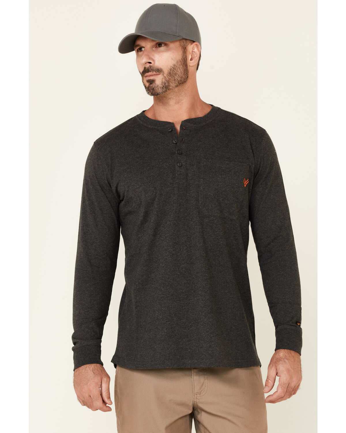 Image #1 - Hawx Men's Pocket Henley Original Long Sleeve Work T-Shirt , , hi-res