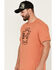 Brothers & Sons Men's Logo Graphic Short Sleeve T-Shirt, Orange, hi-res