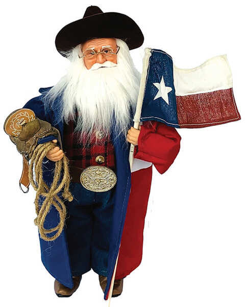 Santa's Workshop 15" Texas Cowboy Santa Claus, Blue, hi-res