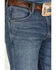 Image #2 - Wrangler Retro Men's Faded Indigo Medium Wash Stretch Slim Straight Premium Green Jeans, Medium Wash, hi-res