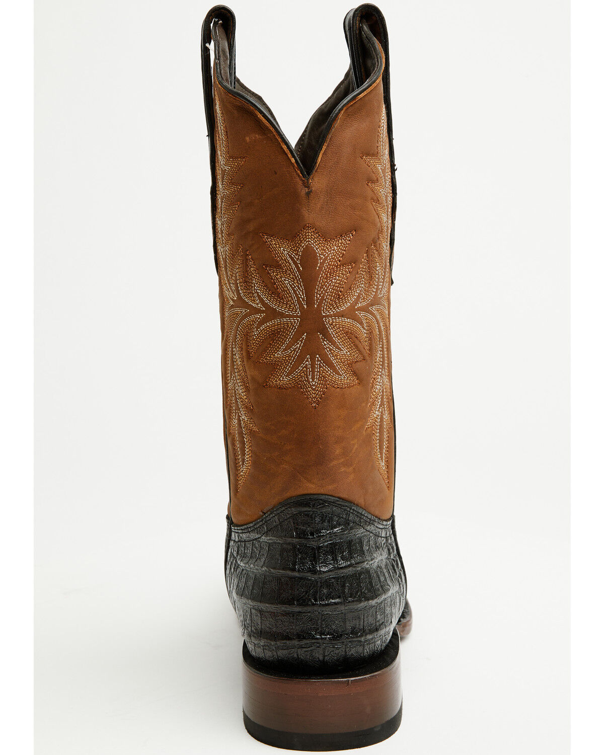 Image #5 - Tanner Mark Men's Caiman Print Western Boots - Round Toe, Black, hi-res