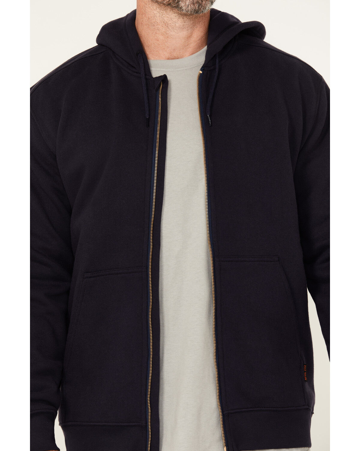 Image #3 - Hawx Men's FR Fleece Hooded Jacket - Tall, Navy, hi-res