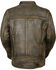 Milwaukee Leather Men's Distressed Scooter Jacket with Venting - Big - 3X, Black/tan, hi-res