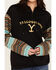 Image #3 - Paramount Network's Yellowstone Women's Serape Striped Print Logo Hoodie, Teal, hi-res