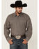 Image #1 - Stetson Men's Dash & Dot Geo Print Long Sleeve Button Down Western Shirt, Grey, hi-res